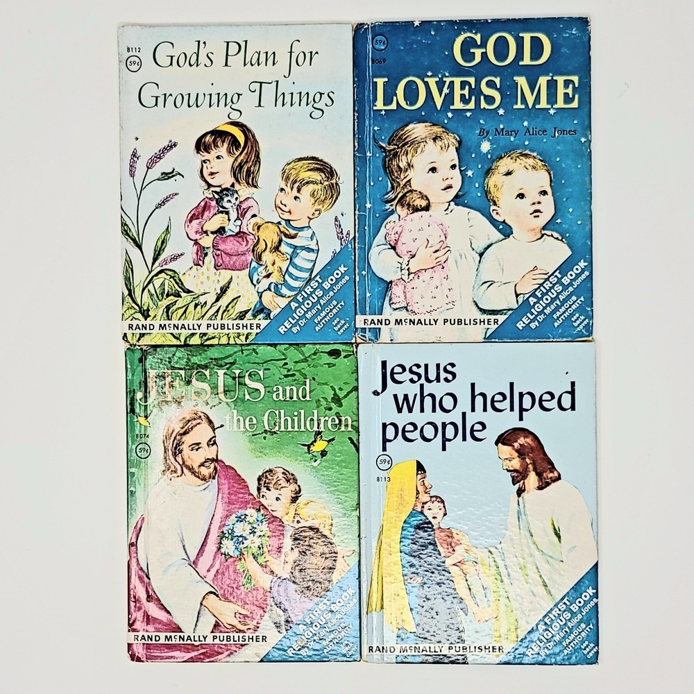 VALUE BUNDLE: 4 VINTAGE‎ Mary Alice Jones Rand McNally Christian Childrens Books
